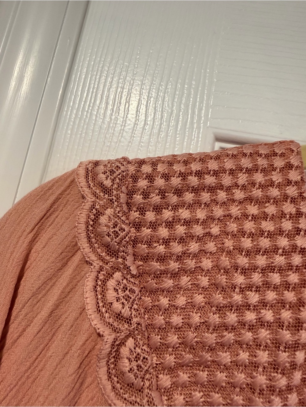 Zara Size M Embroidered Lace Collar Babydoll Tunic Dress Top Boho Cottagecore - Picture 3 of 11